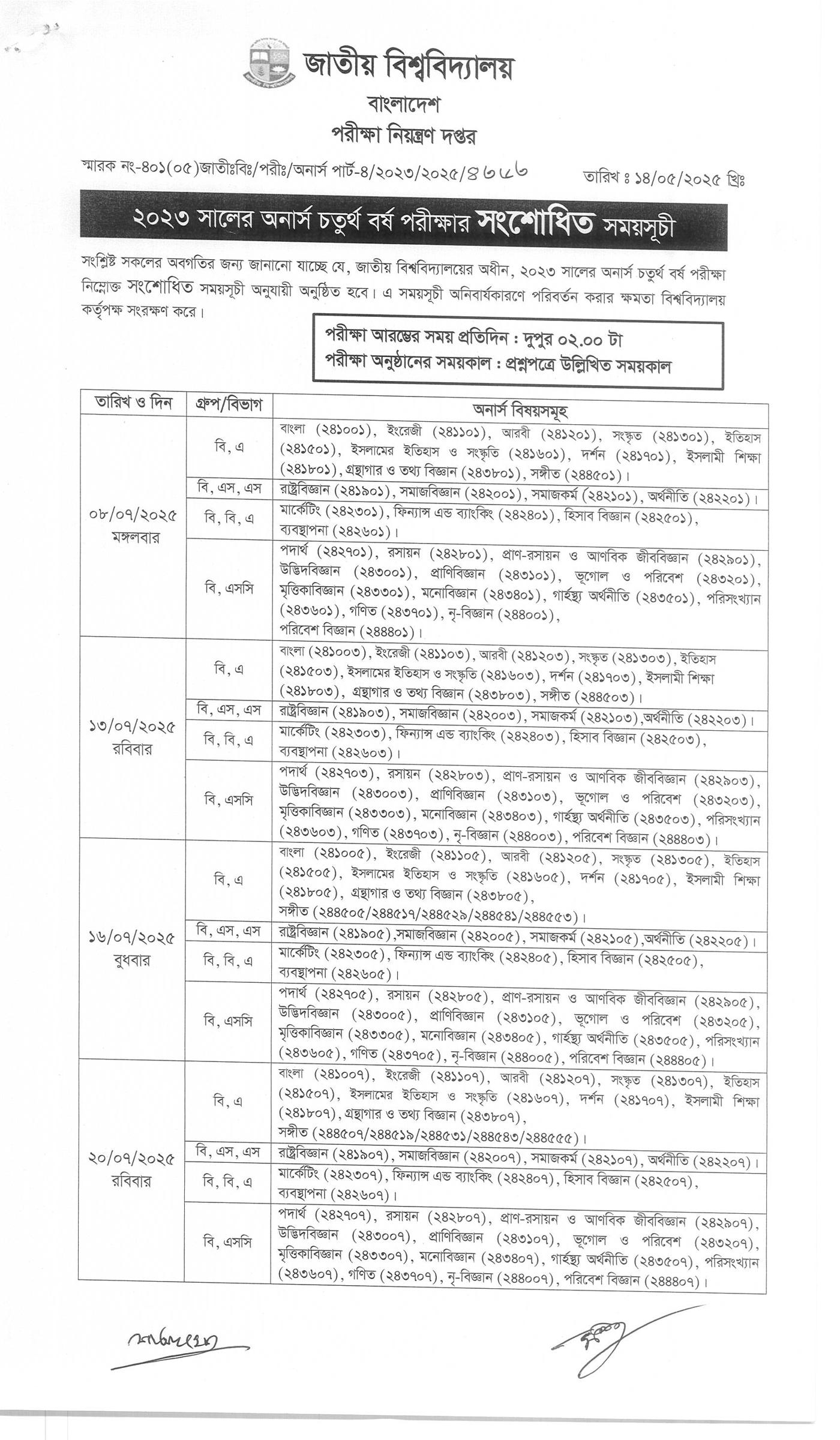 অনার্স ৪র্থ বর্ষের পরীক্ষার রুটিন ২০২৫, অনার্স ৪র্থ বর্ষের পরীক্ষার রুটিন ২০২৫, অনার্স ৪র্থ বর্ষ পরীক্ষার সময়সূচি ২০২৫, National University Honours 4th Year Exam Routine 2025, NU Honours 4th Year Exam Routine 2025, Honours 4th Year Exam Routine 2025, Hons 4th Year Exam Routine 2025
