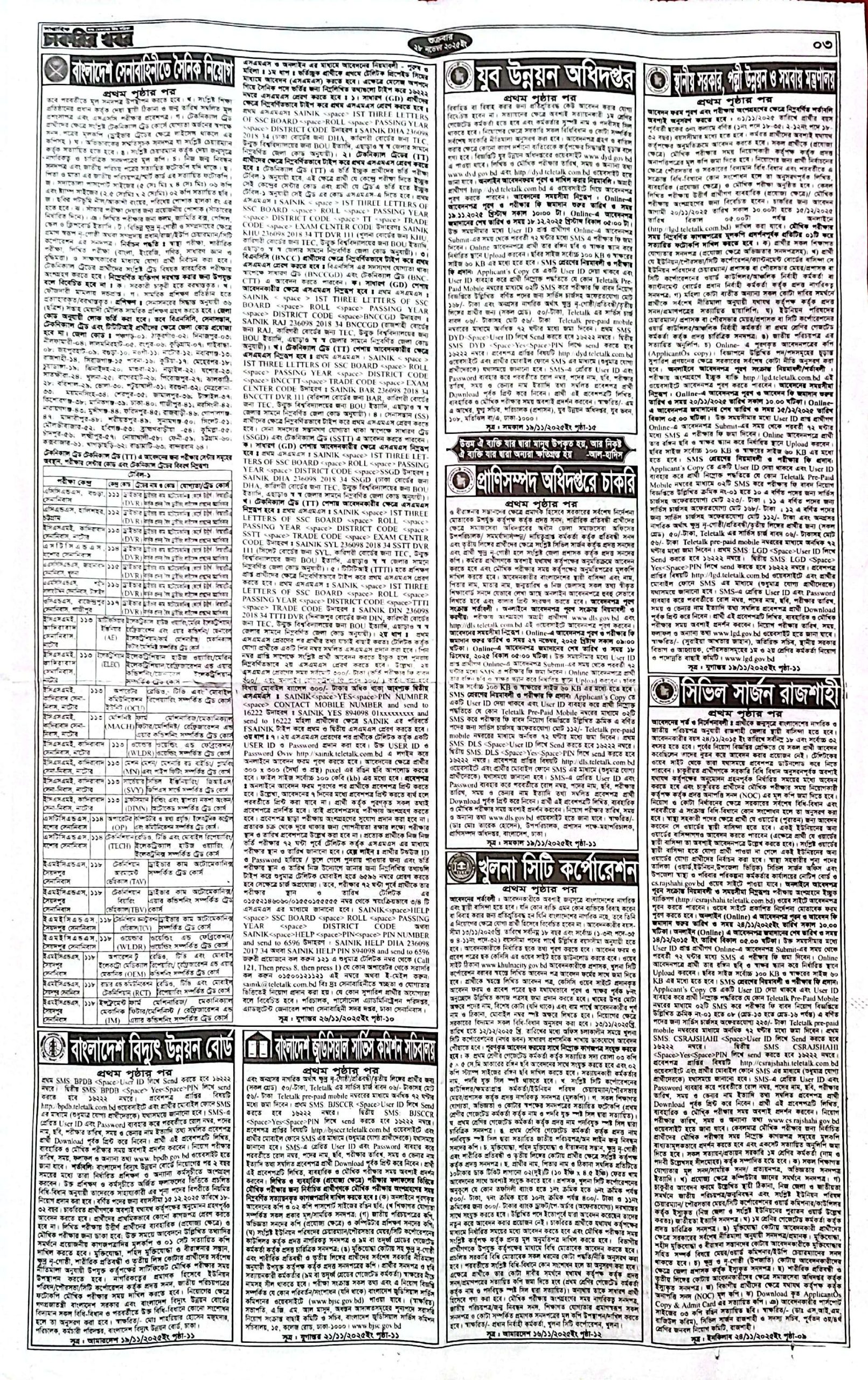 Saptahik Chakrir Khobor, সাপ্তাহিক চাকরির খবর, Saptahik Chakrir Khobor Potrika 28/11/2025, সাপ্তাহিক চাকরির খবর পত্রিকা,